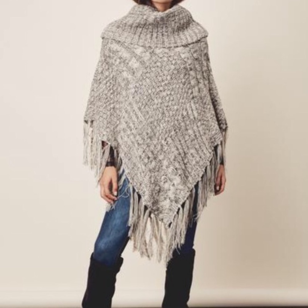 Chunky poncho sweater by Love Stitch